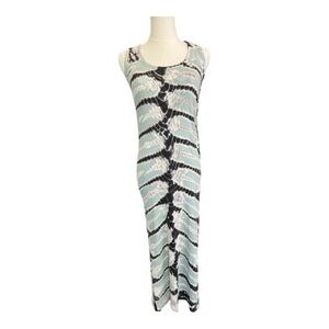 ✨ EUC YOUNG FABULOUS & BROKE Iggy Green Black Gray Maxi Dress | Sz XS